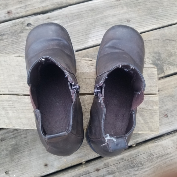 Vintage 90s Y2k Brown Faux Vegan Leather Chunky Platform Chelsea Boots 6 WIDE - Picture 5 of 10